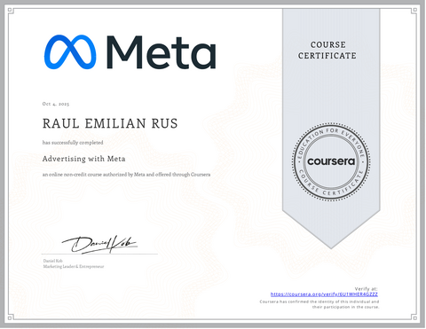 Advertising with Meta — coursera certificate