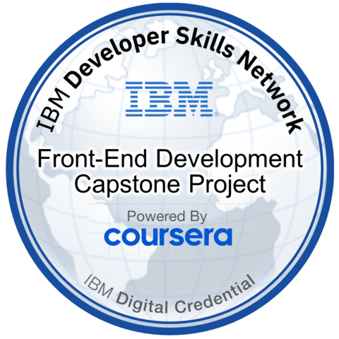 Front-End Development Capstone Project — credly badge