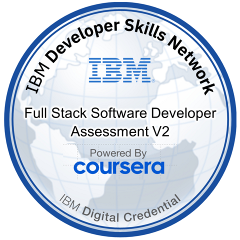 Full Stack Software Developer Assessment V2 — credly badge